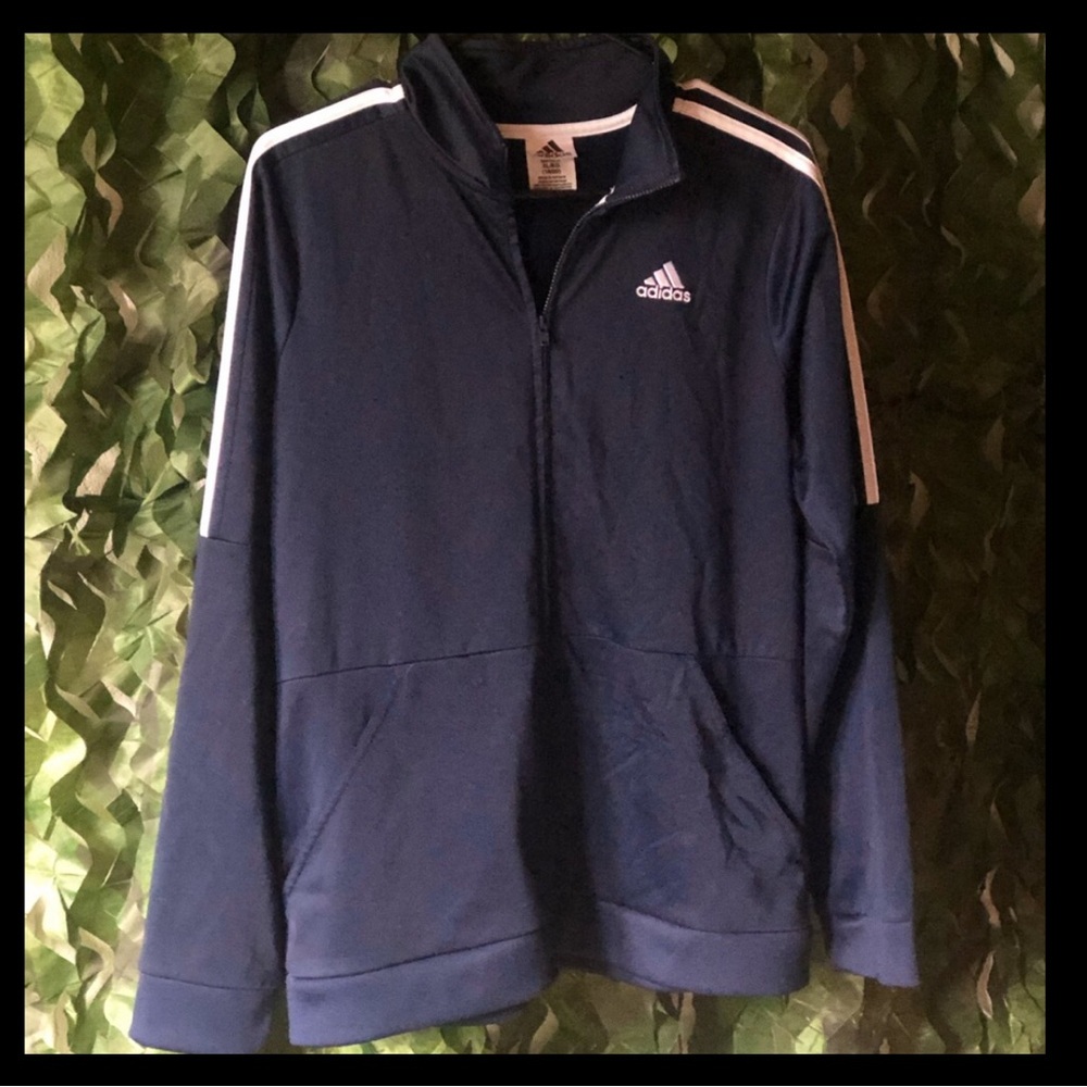 Adidas Navy Blue Full Zip Hoodie